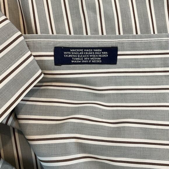 Daniel Cremieux Classics Shirt Mens L Gray Stripes Tailored Fit Long Sleeves - Picture 10 of 12